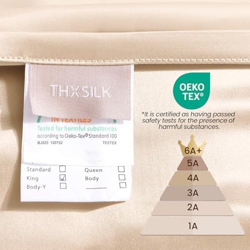 THXSILK 25 Momme Seidenkissenbezug für Haar und Haut - Hypoallergen mit verstecktem Reißverschluss, 40x80cm Holzkohle