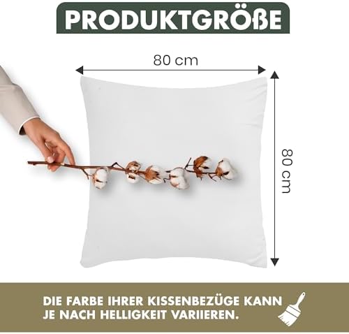 Kissenbezug 40 x 80 (2er Set) - Atmungsaktive 100% Baumwolle - Weich, Reißverschluss, für gemütliche Nächte