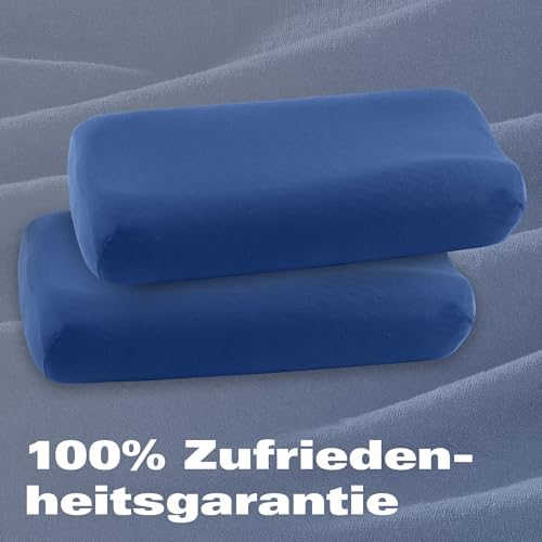 BaSaTex Bio Kissenbezüge 2er Pack für Nackenkissen | 97% GOTS-Baumwolle & Elasthan für hohen Komfort | Ideal für gesunde
