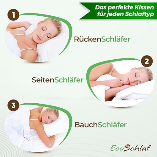 EcoSchlaf® Orthopädisches Premium Nackenstützkissen – Ergonomisch, Höhenverstellbar, Ideal für Seitenschläfer – Zertifiz