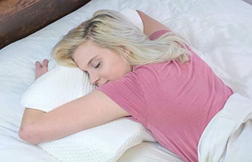 Elviros Orthopädisches Kopfkissen aus Memory Foam für Seitenschläfer – Ergonomisches Kissen gegen Nackenschmerzen, Blau,