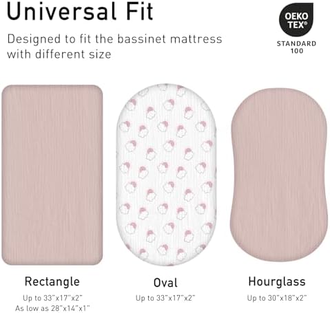 Musselin-Spannbettlaken für Kinderwagen 2er-Pack – Weich & Atmungsaktiv für Neugeborene, OEKO-TEX 100, 83 x 43 cm