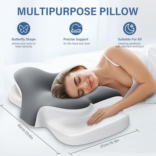 Nackenstützkissen von – Atmungsaktives Memory Foam Kissen für ergonomischen Schlaf in allen Positionen