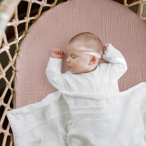 Musselin-Spannbettlaken für Kinderwagen 2er-Pack – Weich & Atmungsaktiv für Neugeborene, OEKO-TEX 100, 83 x 43 cm