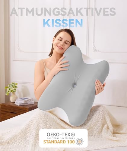 Orthopädisches Memory Foam Kissen von – Ergonomisches, höhenverstellbares Nackenkissen für optimalen Schlafkomfort für