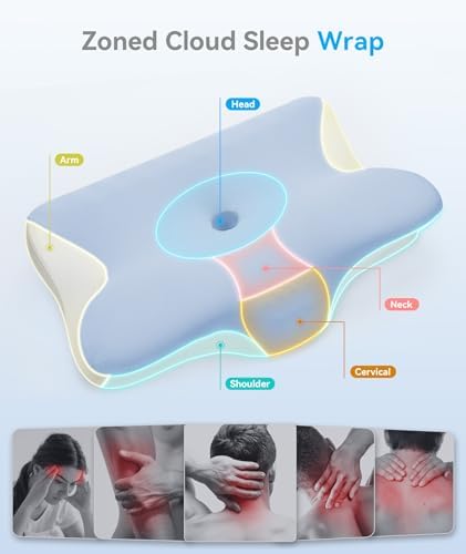 Orthopädisches Memory Foam Kissen von – Ergonomisches, höhenverstellbares Nackenkissen für optimalen Schlafkomfort für