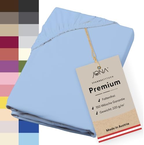 Premium Spannbettlaken 180-200 x 200 cm aus Jersey Baumwolle – ÖKO-TEX 100 zertifiziert für besten Schlafkomfort in Graf