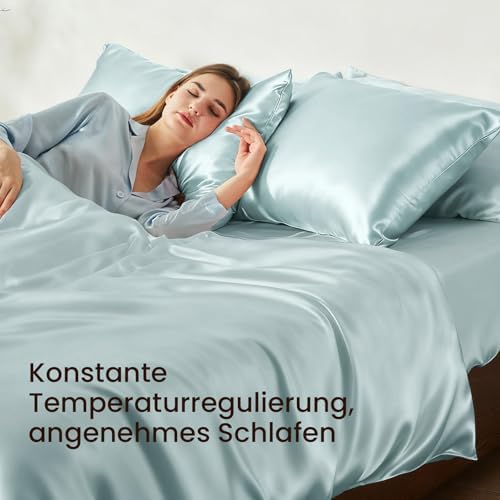 THXSILK 25 Momme Seidenkissenbezug für Haar und Haut - Hypoallergen mit verstecktem Reißverschluss, 40x80cm Holzkohle