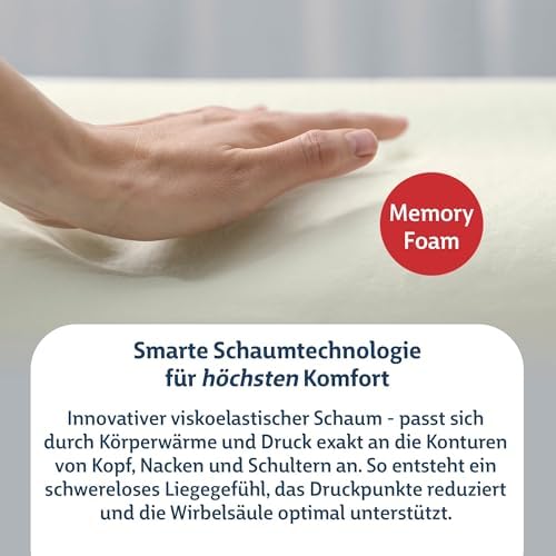 FMP Matratzenmanufaktur Visco Nackenstützkissen 11 cm – Orthopädischer Komfort für erholsamen Schlaf in Weiß