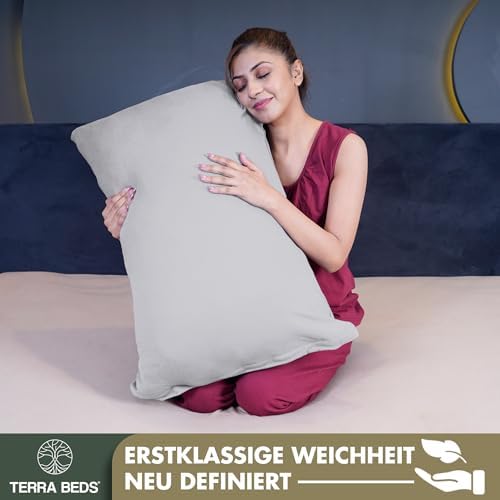 Kissenbezug 40 x 80 (2er Set) - Atmungsaktive 100% Baumwolle - Weich, Reißverschluss, für gemütliche Nächte
