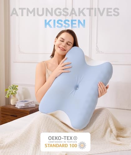 Orthopädisches Memory Foam Kissen von – Ergonomisches, höhenverstellbares Nackenkissen für optimalen Schlafkomfort für