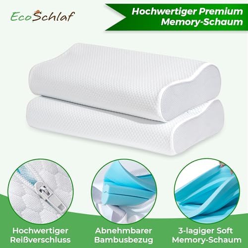 EcoSchlaf® Premium Nackenstützkissen Bezug aus Bambusfaser – Weich & Zertifiziert für Optimalen Schlafkomfort
