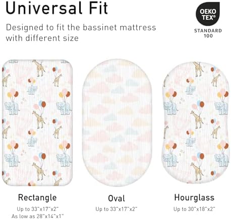 Musselin-Spannbettlaken für Kinderwagen 2er-Pack – Weich & Atmungsaktiv für Neugeborene, OEKO-TEX 100, 83 x 43 cm