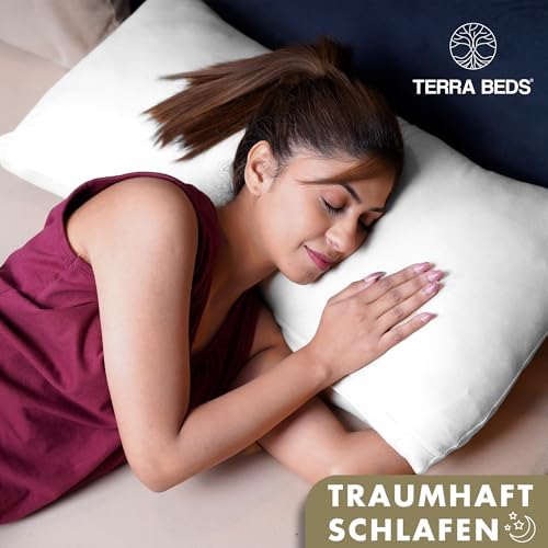 Kissenbezug 40 x 80 (2er Set) - Atmungsaktive 100% Baumwolle - Weich, Reißverschluss, für gemütliche Nächte