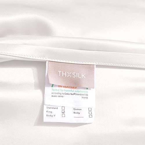 THXSILK 25 Momme Seidenkissenbezug für Haar und Haut - Hypoallergen mit verstecktem Reißverschluss, 40x80cm Holzkohle