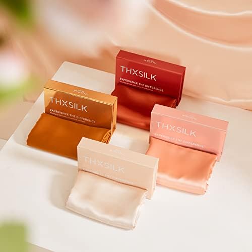 THXSILK 25 Momme Seidenkissenbezug für Haar und Haut - Hypoallergen mit verstecktem Reißverschluss, 40x80cm Holzkohle