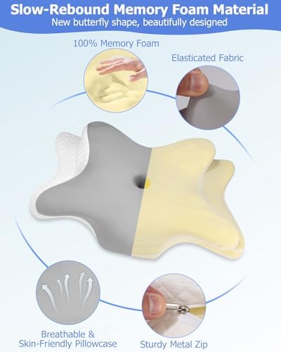 Orthopädisches Seitenschläferkissen aus Memory Foam – Ergonomisches Nackenstützkissen für Nackenschmerzen im Schlaf