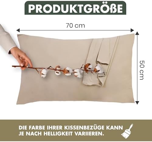Kissenbezug 40 x 80 (2er Set) - Atmungsaktive 100% Baumwolle - Weich, Reißverschluss, für gemütliche Nächte