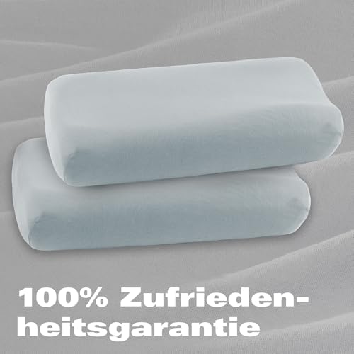 BaSaTex Bio Kissenbezüge 2er Pack für Nackenkissen | 97% GOTS-Baumwolle & Elasthan für hohen Komfort | Ideal für gesunde