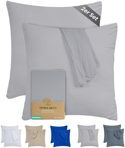 Kissenbezug 40 x 80 (2er Set) - Atmungsaktive 100% Baumwolle - Weich, Reißverschluss, für gemütliche Nächte