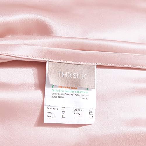 THXSILK 25 Momme Seidenkissenbezug für Haar und Haut - Hypoallergen mit verstecktem Reißverschluss, 40x80cm Holzkohle