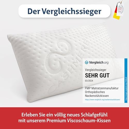 FMP Matratzenmanufaktur Visco Nackenstützkissen 11 cm – Orthopädischer Komfort für erholsamen Schlaf in Weiß