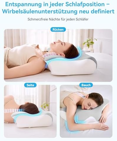Orthopädisches Memory Foam Kissen von – Ergonomisches, höhenverstellbares Nackenkissen für optimalen Schlafkomfort für