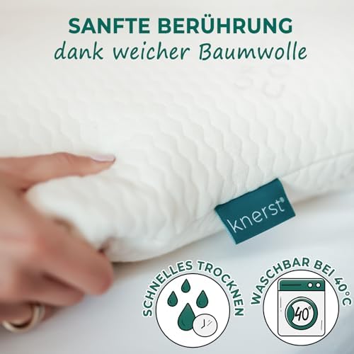 KNERST® Nackenkissen - Orthopädisches Memory Foam Kopfkissen für besten Komfort beim Schlafen - Ergonomisch, OEKO-TEX 40
