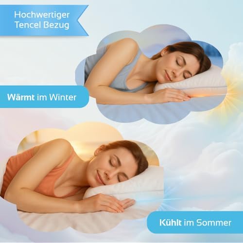 Ergonomisches Schlafkissen von – Orthopädisches Nackenkissen für besseren Schlaf – Ideal für Seitenschläfer!
