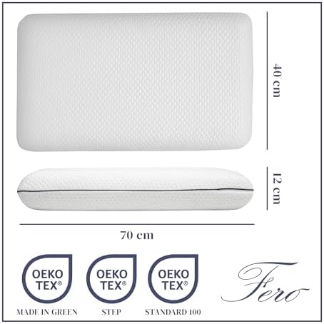 Ferò Nackenstützkissen 70x40x12 aus Memory-Foam – Atmungsaktiver Luxus für erholsame Nächte – Oeko-TEX zertifiziert!
