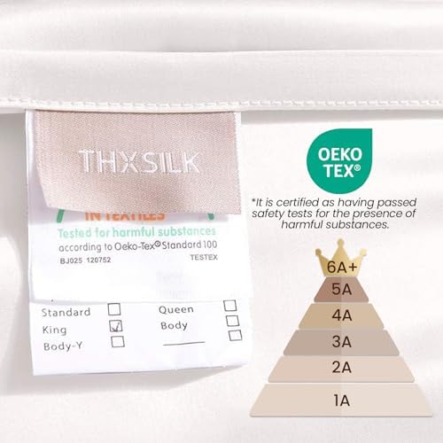 THXSILK 25 Momme Seidenkissenbezug für Haar und Haut - Hypoallergen mit verstecktem Reißverschluss, 40x80cm Holzkohle