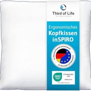 inSPIRO Kopfkissen 80x80 – Ergonomisches Premium Nackenstützkissen für alle Schlaftypen, OEKO-TEX®-zertifiziert, Made in