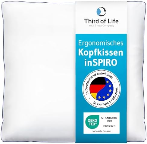 inSPIRO Kopfkissen 80x80 – Ergonomisches Premium Nackenstützkissen für alle Schlaftypen, OEKO-TEX®-zertifiziert, Made in