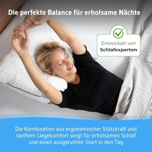 inSPIRO Kopfkissen 80x80 – Ergonomisches Premium Nackenstützkissen für alle Schlaftypen, OEKO-TEX®-zertifiziert, Made in