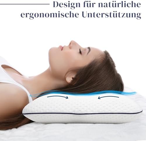 Ferò Nackenstützkissen 70x40x12 aus Memory-Foam – Atmungsaktiver Luxus für erholsame Nächte – Oeko-TEX zertifiziert!