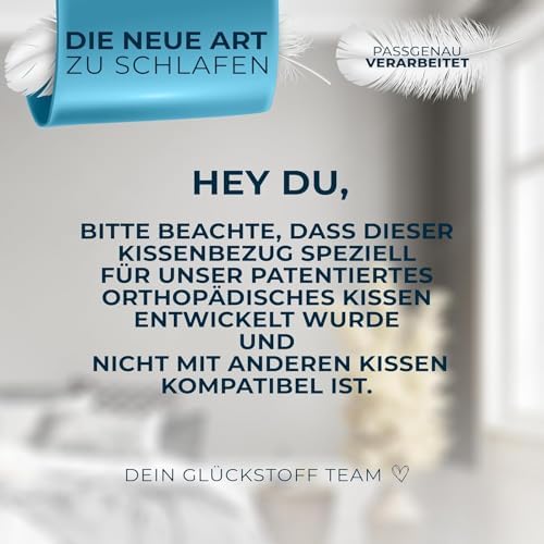 Glückstoff® Ergonomisches Kopfkissen aus Memory Foam - Komfort für Seitenschläfer bei Nackenschmerzen, OEKO-TEX zertifiz