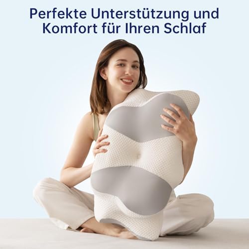 Orthopädisches Nackenkissen von – Memory Foam Kopfkissen für besten Schlafkomfort bei Nacken- und Schulterschmerzen für