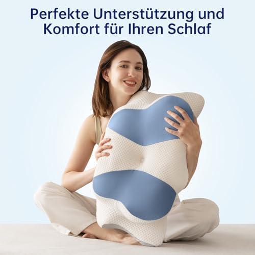 Orthopädisches Nackenkissen von – Memory Foam Kopfkissen für besten Schlafkomfort bei Nacken- und Schulterschmerzen für