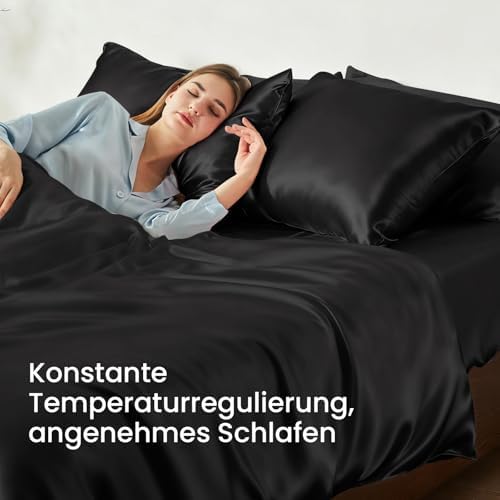 THXSILK 25 Momme Seidenkissenbezug für Haar und Haut - Hypoallergen mit verstecktem Reißverschluss, 40x80cm Holzkohle