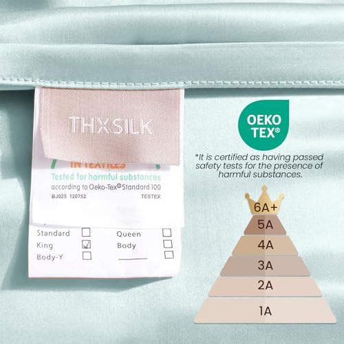 THXSILK 25 Momme Seidenkissenbezug für Haar und Haut - Hypoallergen mit verstecktem Reißverschluss, 40x80cm Holzkohle