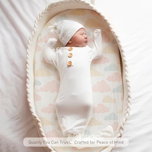 Musselin-Spannbettlaken für Kinderwagen 2er-Pack – Weich & Atmungsaktiv für Neugeborene, OEKO-TEX 100, 83 x 43 cm