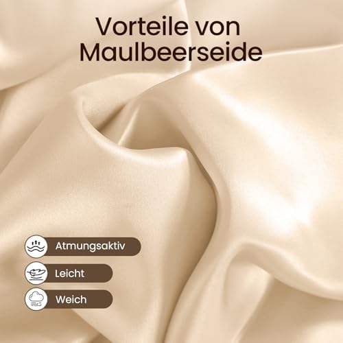THXSILK 25 Momme Seidenkissenbezug für Haar und Haut - Hypoallergen mit verstecktem Reißverschluss, 40x80cm Holzkohle