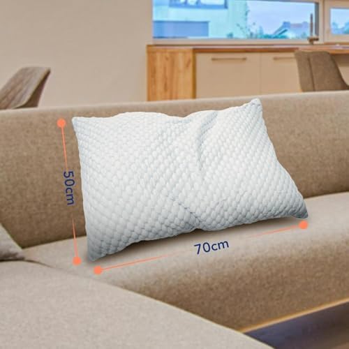 MKS Kopfkissen 80x80 – Ergonomisches Memory Foam Kissen mit kühlendem Gel für entspannenden Schlaf – Ideal für Rücken-,