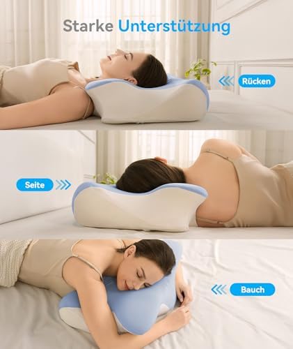 Orthopädisches Memory Foam Kissen von – Ergonomisches, höhenverstellbares Nackenkissen für optimalen Schlafkomfort für