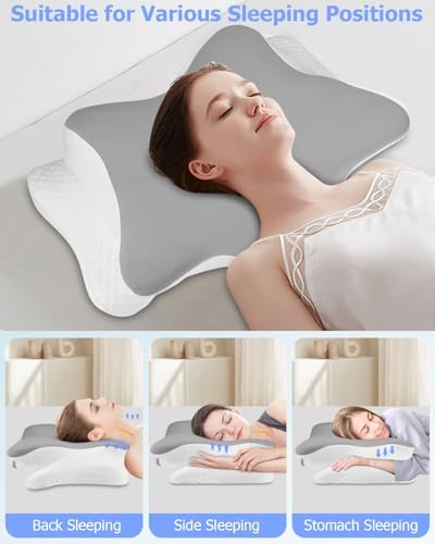 Orthopädisches Seitenschläferkissen aus Memory Foam – Ergonomisches Nackenstützkissen für Nackenschmerzen im Schlaf