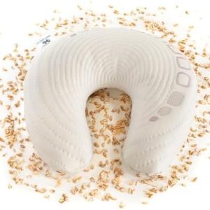 DINKELSPELZ Nackenkissen Reise – Bio Kopfkissen für Nackenschmerzen, abnehmbarer Bezug, ideal für Seitenschläfer, 35x33c