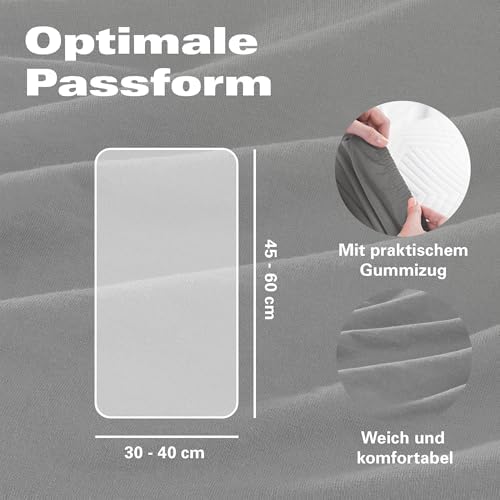 BaSaTex Bio Kissenbezüge 2er Pack für Nackenkissen | 97% GOTS-Baumwolle & Elasthan für hohen Komfort | Ideal für gesunde