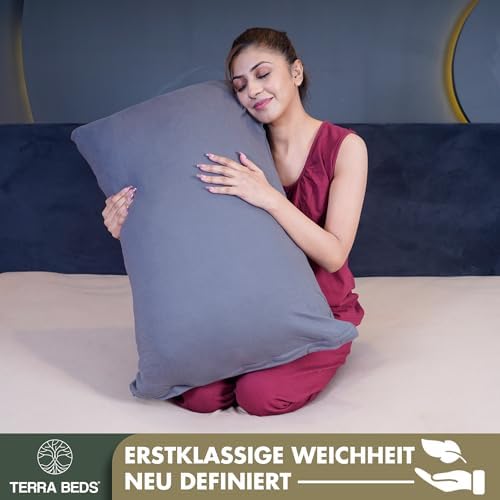 Kissenbezug 40 x 80 (2er Set) - Atmungsaktive 100% Baumwolle - Weich, Reißverschluss, für gemütliche Nächte