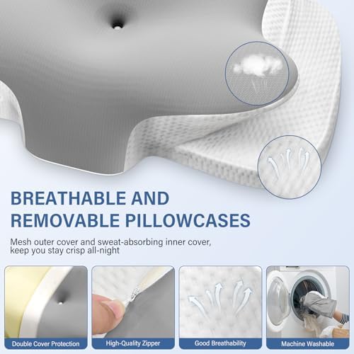Nackenstützkissen von – Atmungsaktives Memory Foam Kissen für ergonomischen Schlaf in allen Positionen
