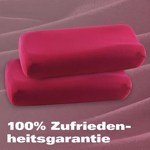 BaSaTex Bio Kissenbezüge 2er Pack für Nackenkissen | 97% GOTS-Baumwolle & Elasthan für hohen Komfort | Ideal für gesunde